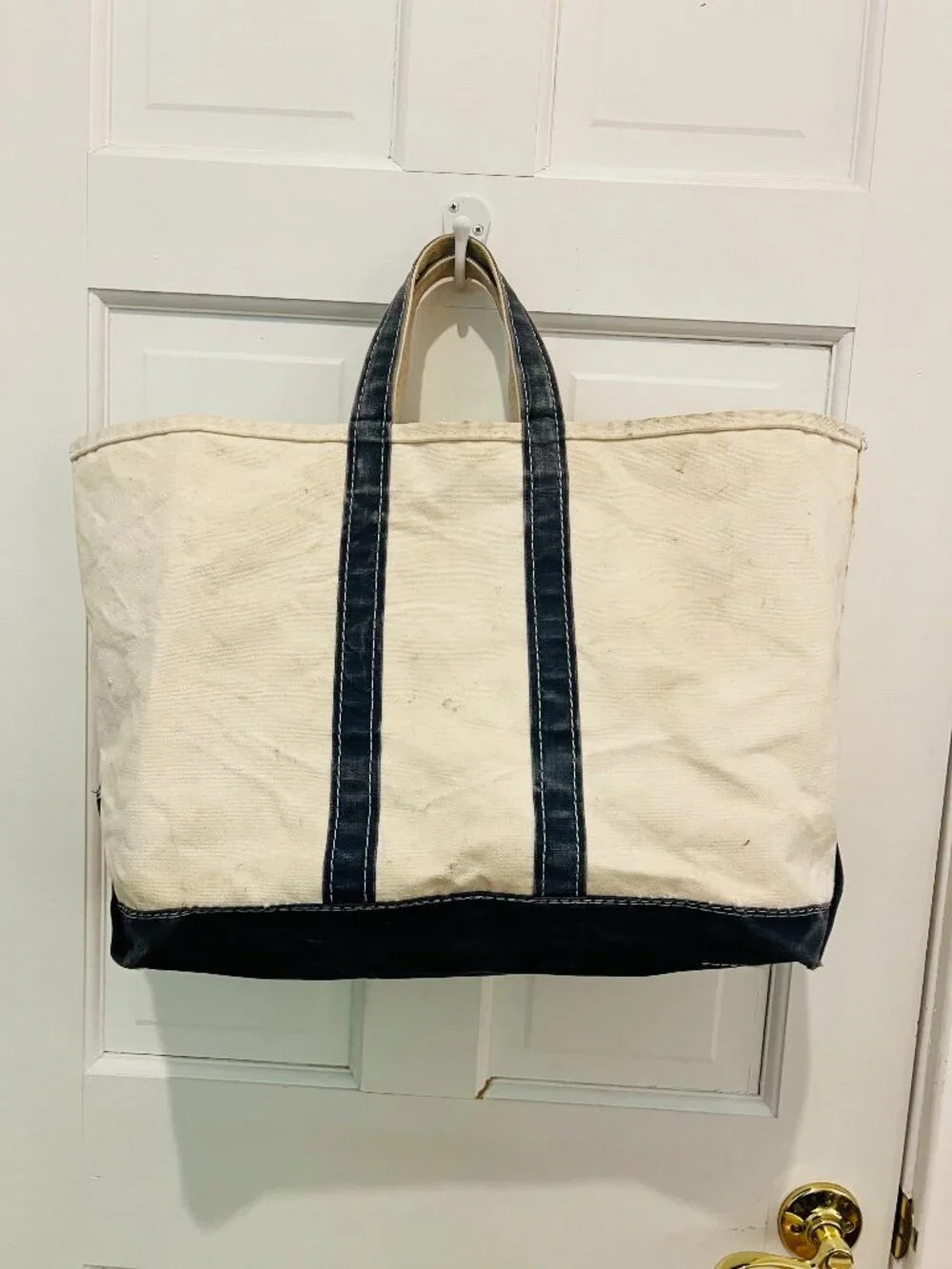 Vintage L.L Bean Boat And Tote Large Heavy Canvas Bag USA Giza Tag